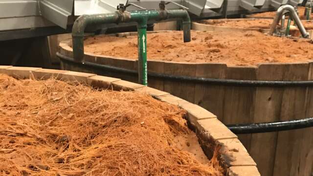 Fermentation tank with tequila fermentation at Patrón distillery.